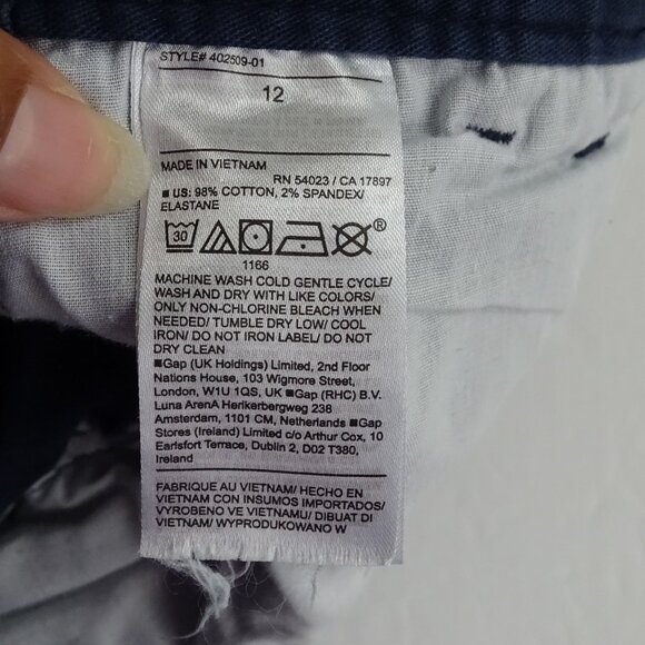 Old Navy Skinny Stretch Uniform Chino Pants Women Size 12 Blue Adjustable Waist - Picture 7 of 12